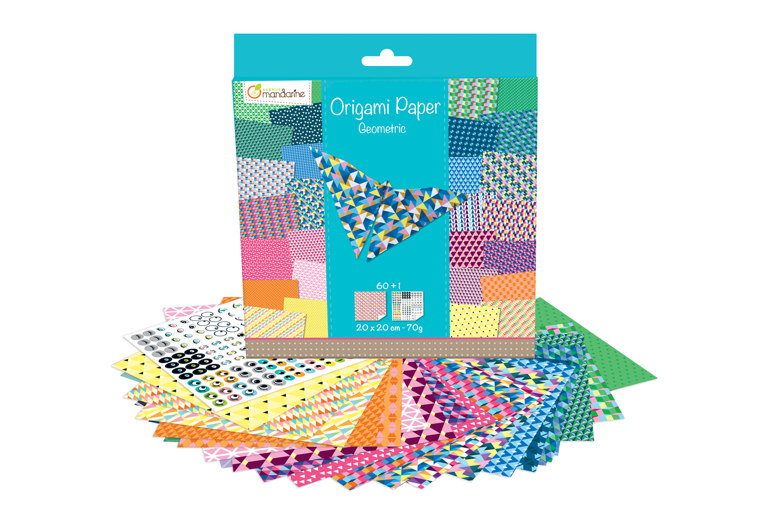 Origami Paper Geometric, 20 x 20 cm, 60F, 70g