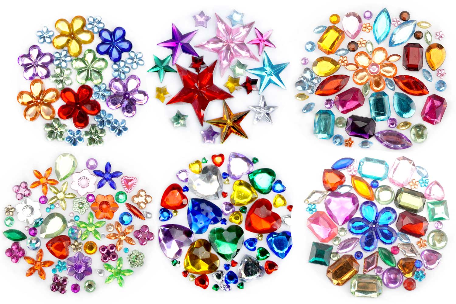 Pack Promo Strass assortis - 6 sets (1550 strass)