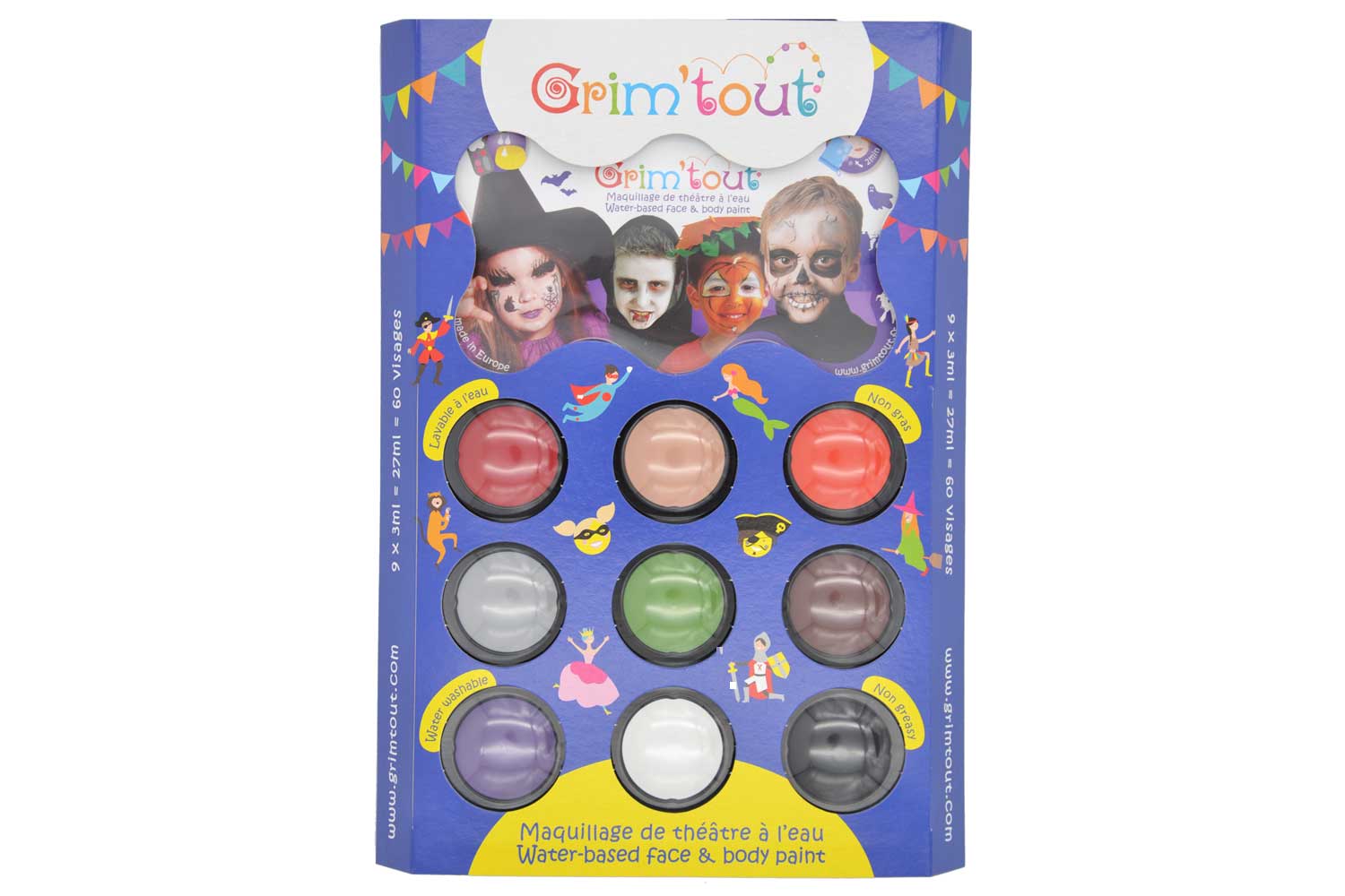 Palette maquillage Halloween - 9 couleurs