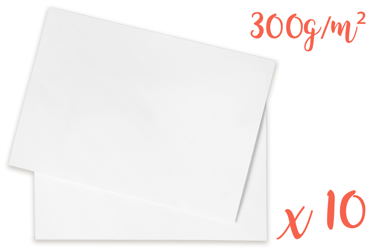 Papier épais 300 gr/m² - 50 x 70 cm Blanc - 10 feuilles