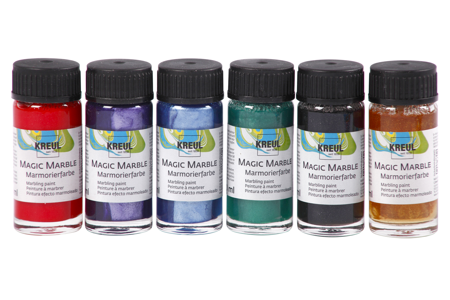 Coffret peinture marbling - 6 couleurs métallisées