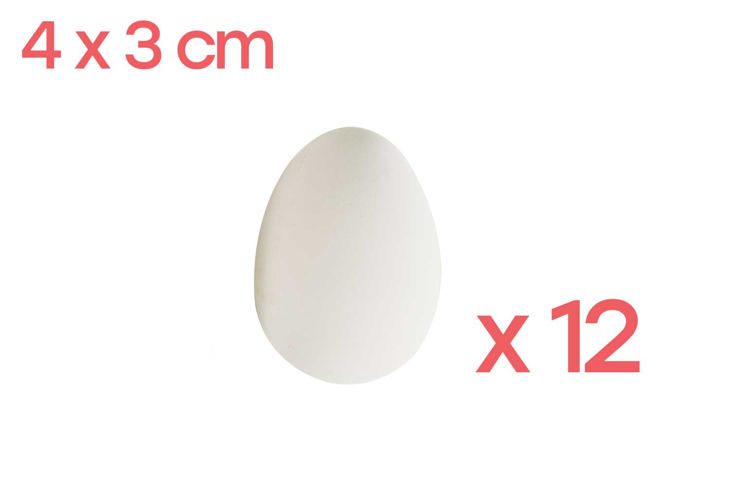 Oeufs en plastique 4 cm - 12 pièces