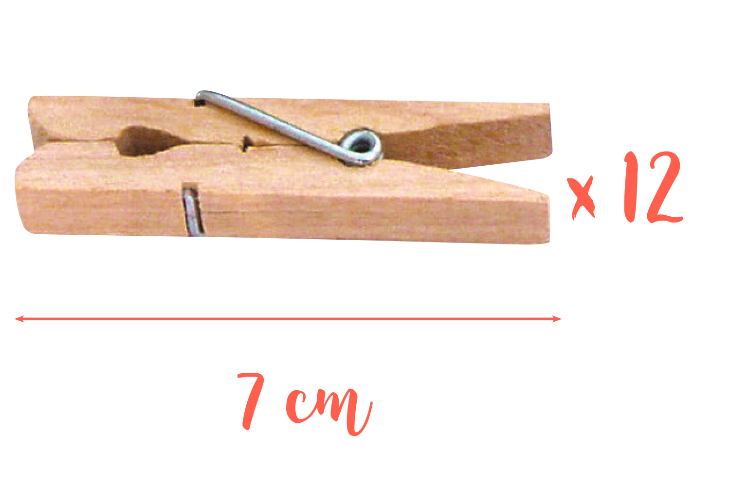 Pinces à linge 7 cm - 12 pièces