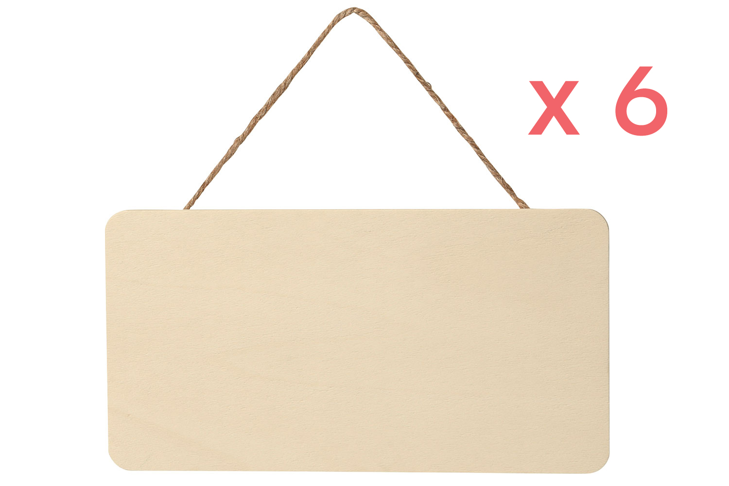 Plaque de porte en bois 11 x 21 cm - 6 pièces