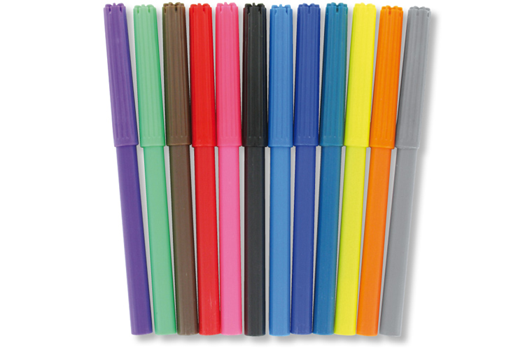 Feutres pointes moyennes - 1 set (12 feutres)
