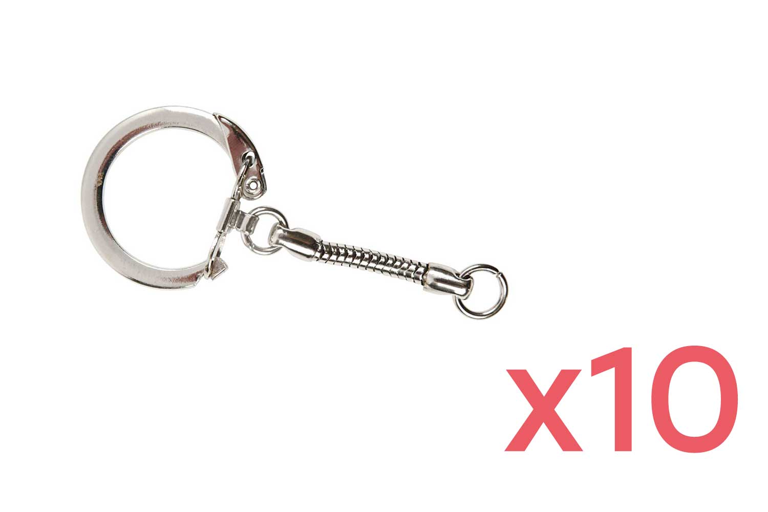 Porte-clefs argentés - 10 pièces