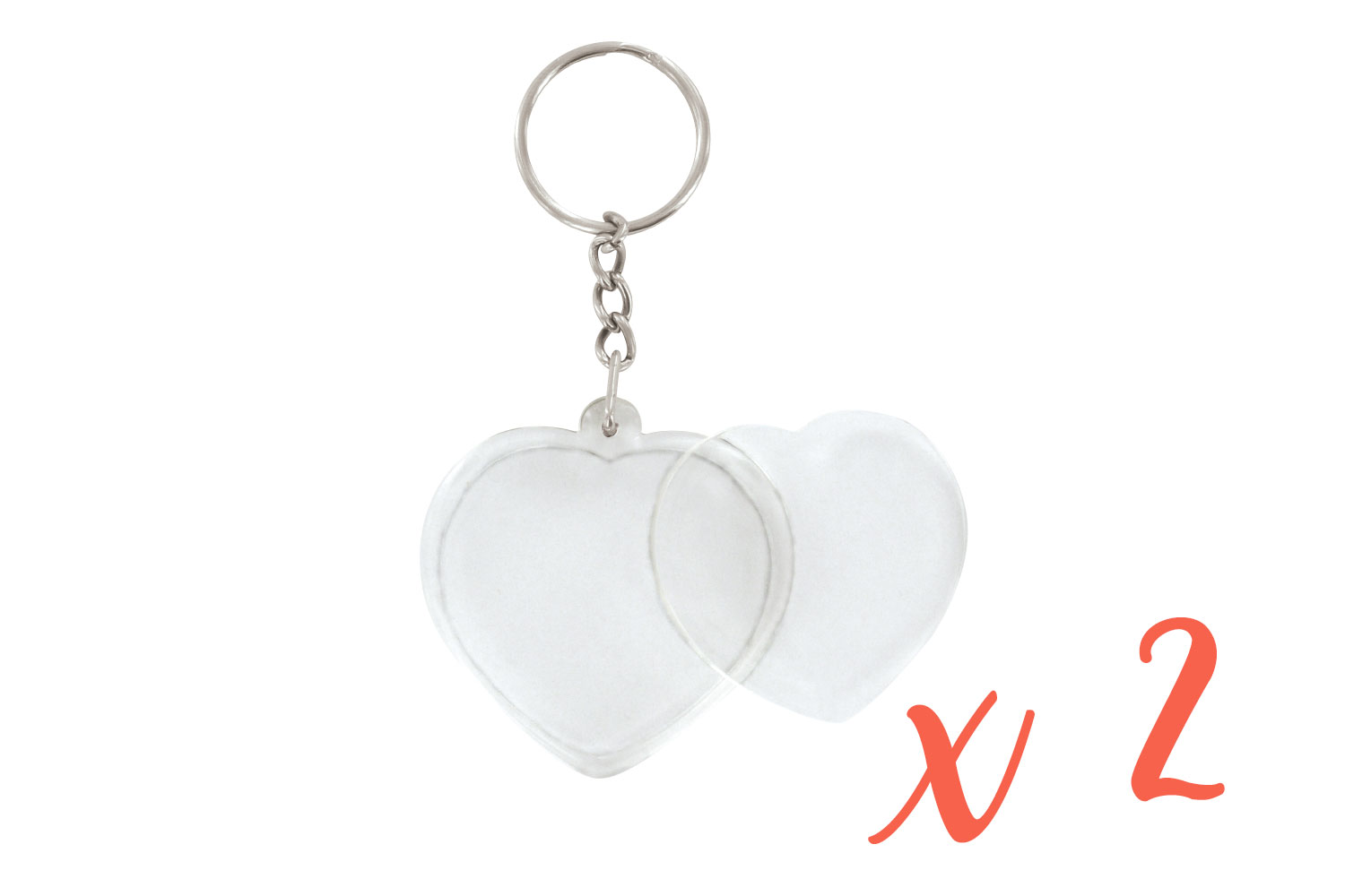 Porte-clés cœurs (5 x 4,8 cm) - 2 pièces