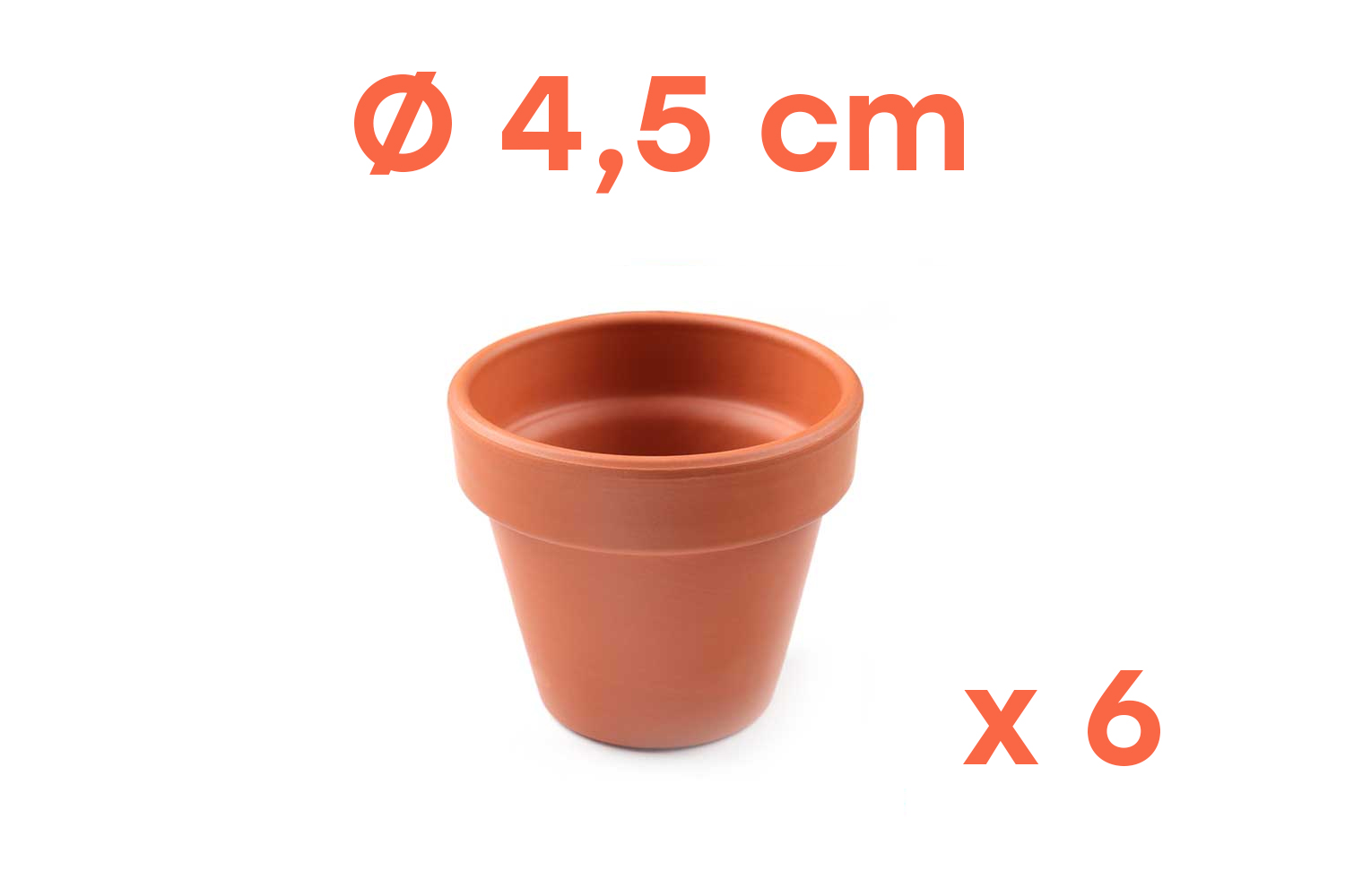 Pots en terre cuite Ø 4,5 cm - Hauteur 4 cm - 6 pots
