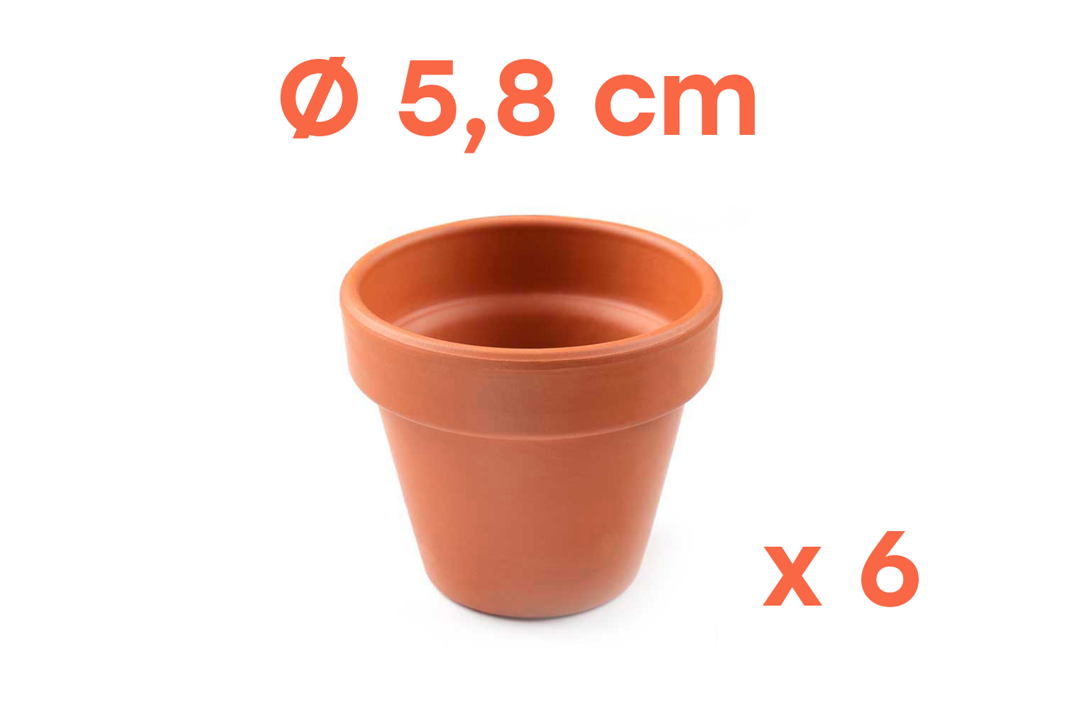 Pots en terre cuite Ø 5,8 cm - Hauteur 5 cm - 6 pots