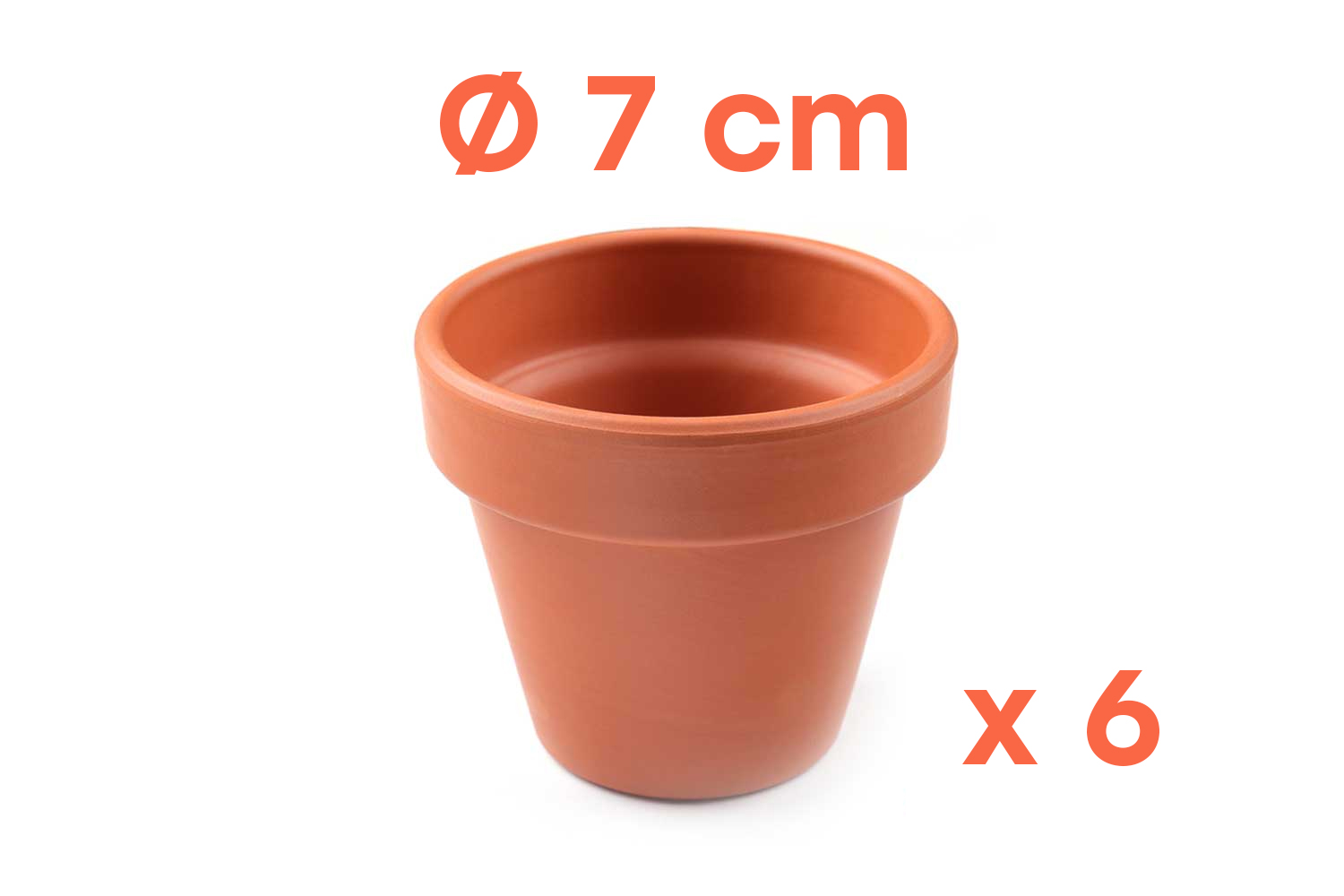 Pots en terre cuite Ø 7 cm - Hauteur 6 cm - 6 pots