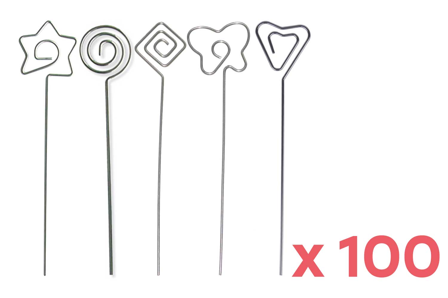 PROMO: Clips pense-bête, formes assorties - 3 sets de 25 + 1 set OFFERT (100 clips)
