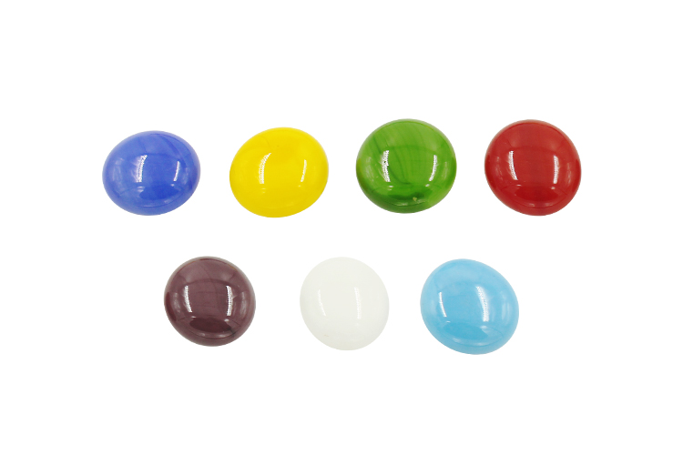 Galets en verre couleurs brillantes - Sachet de 1 kg (200 galets)