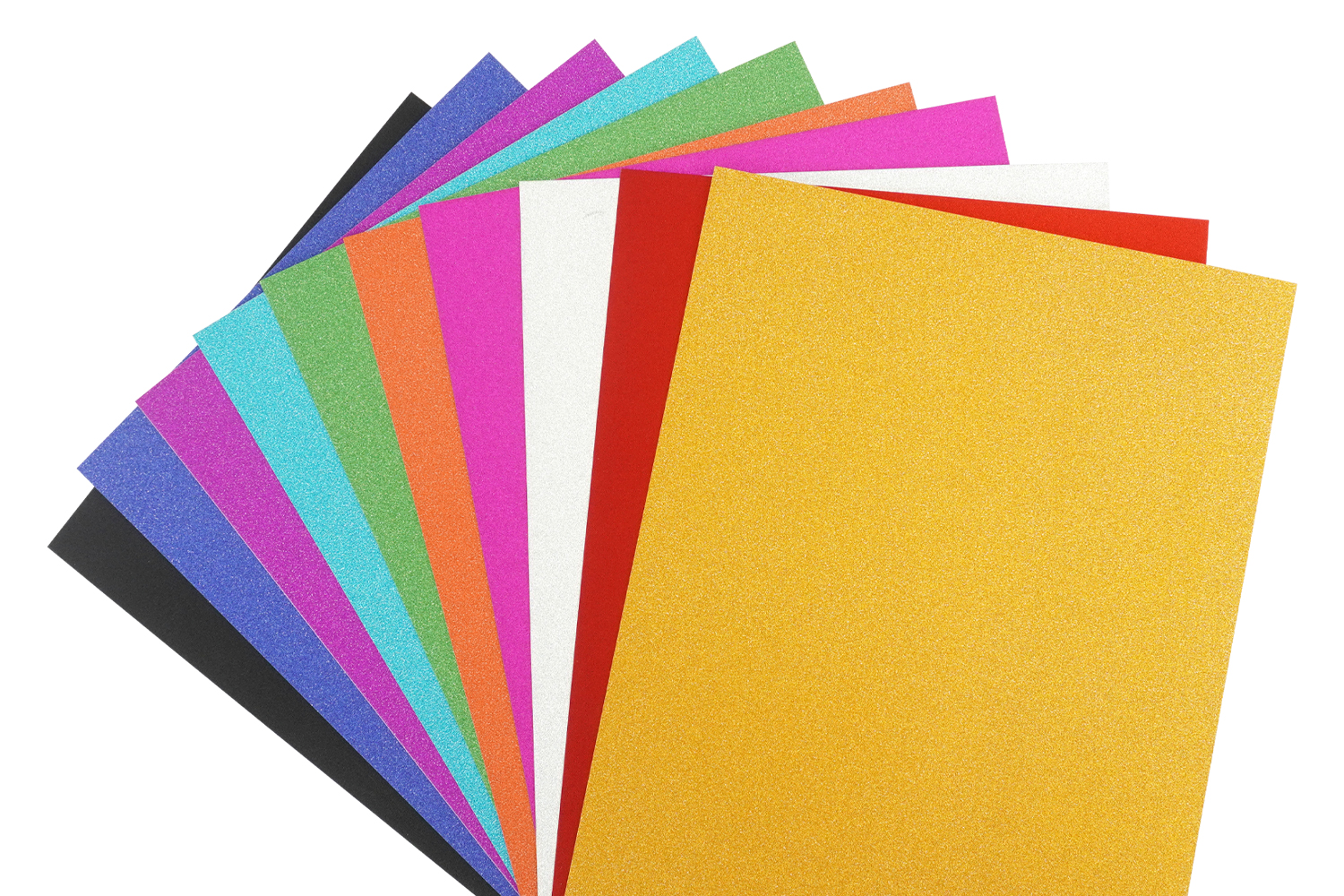 Set de 10 cartes fortes pailletées A4, 200 GSM