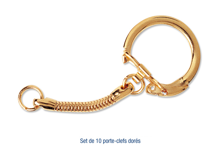 Porte-clés dorés  - 10 pièces