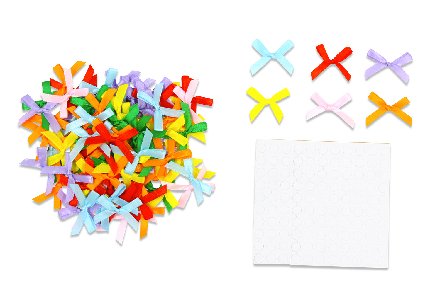 Nœuds ruban multicolores - Set de 100