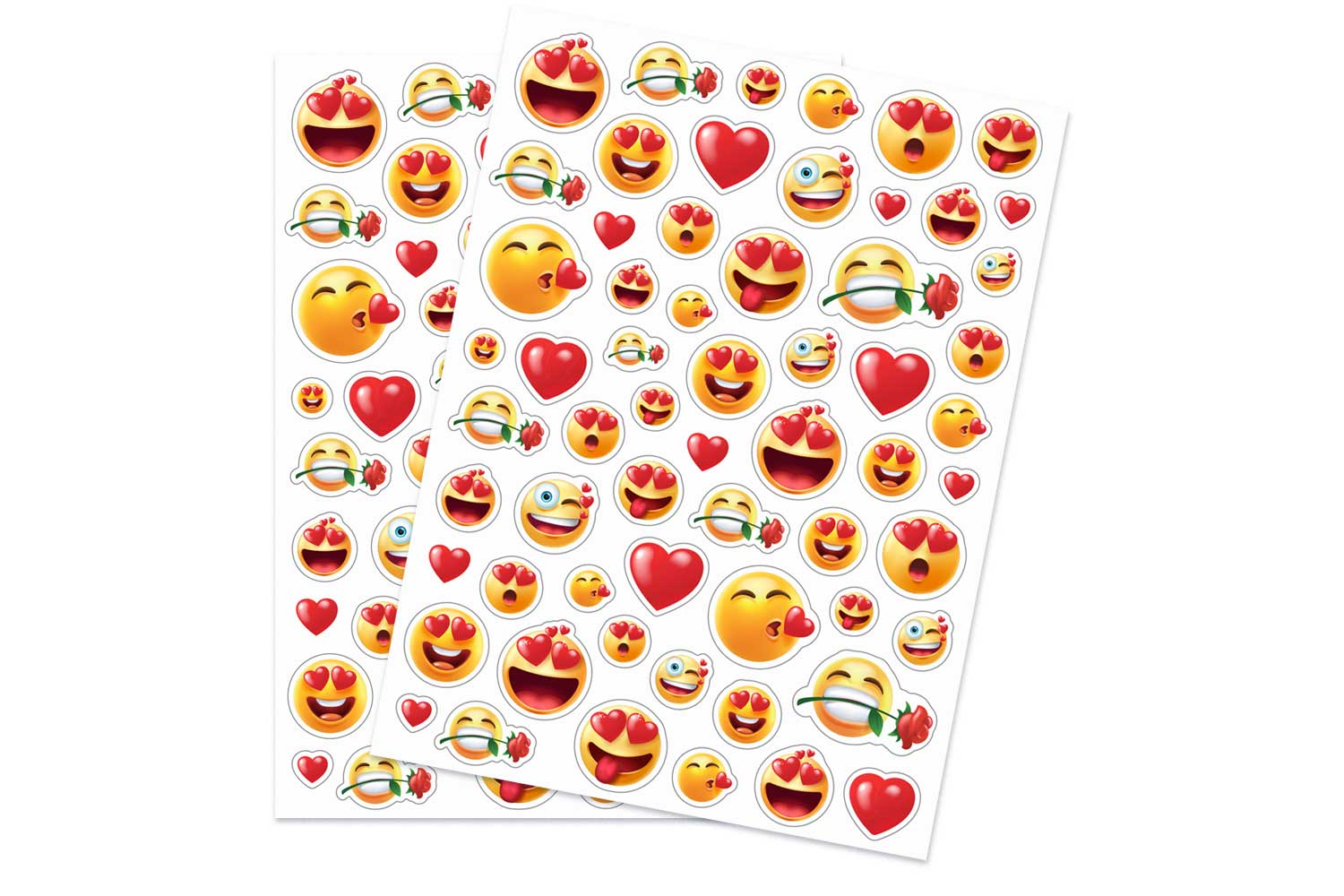 Gommettes "Emoticones LOVE" - 1 set (2 planches)
