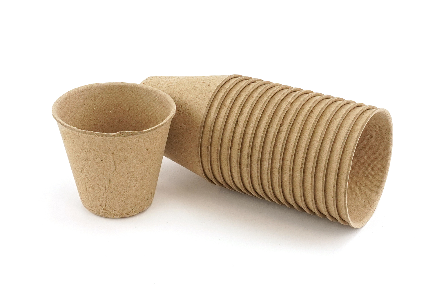 Pots ronds en carton recyclé Ø 6 x 5,5 cm - 16 pcs