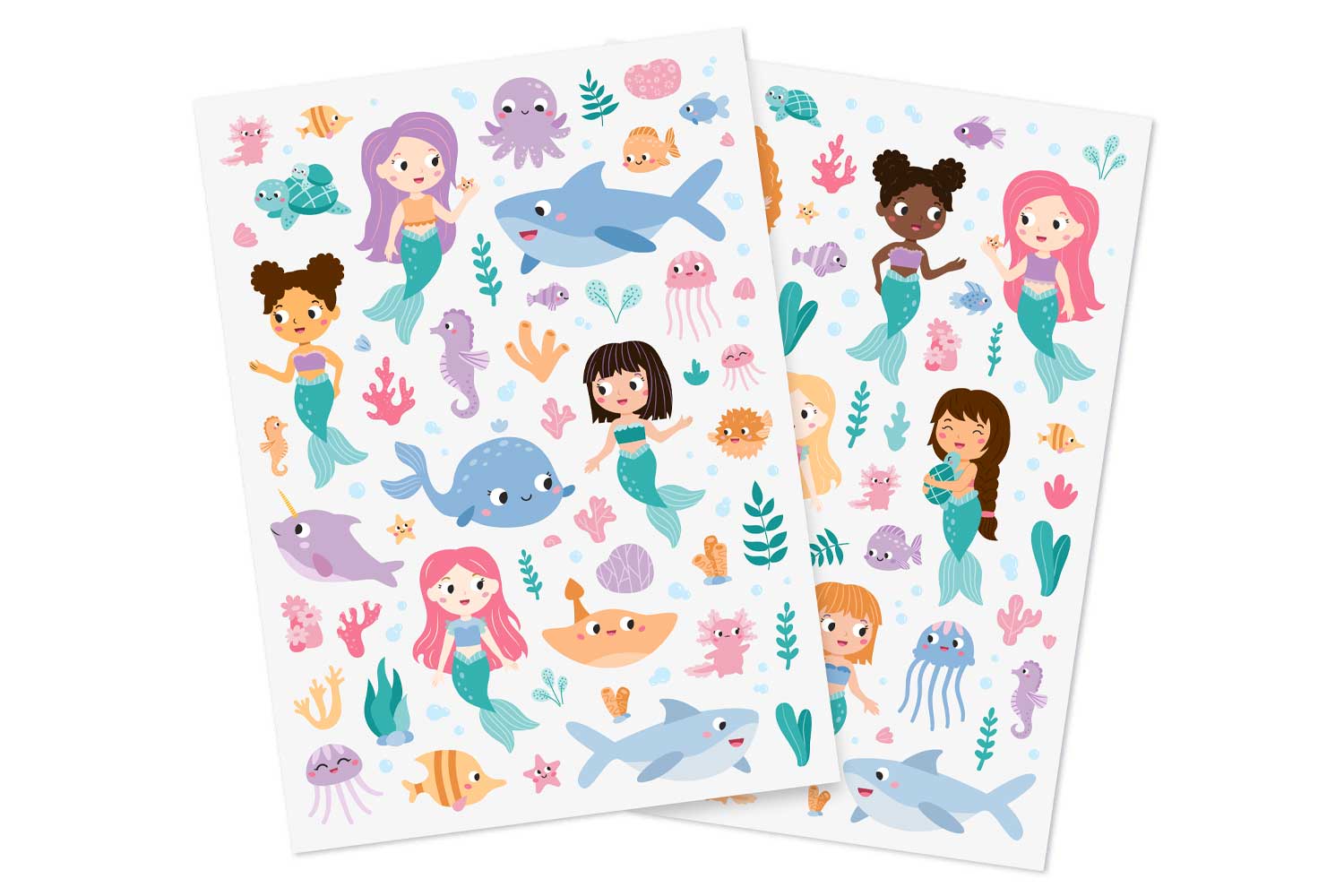 Gommettes sirènes - 1 set (2 planches)