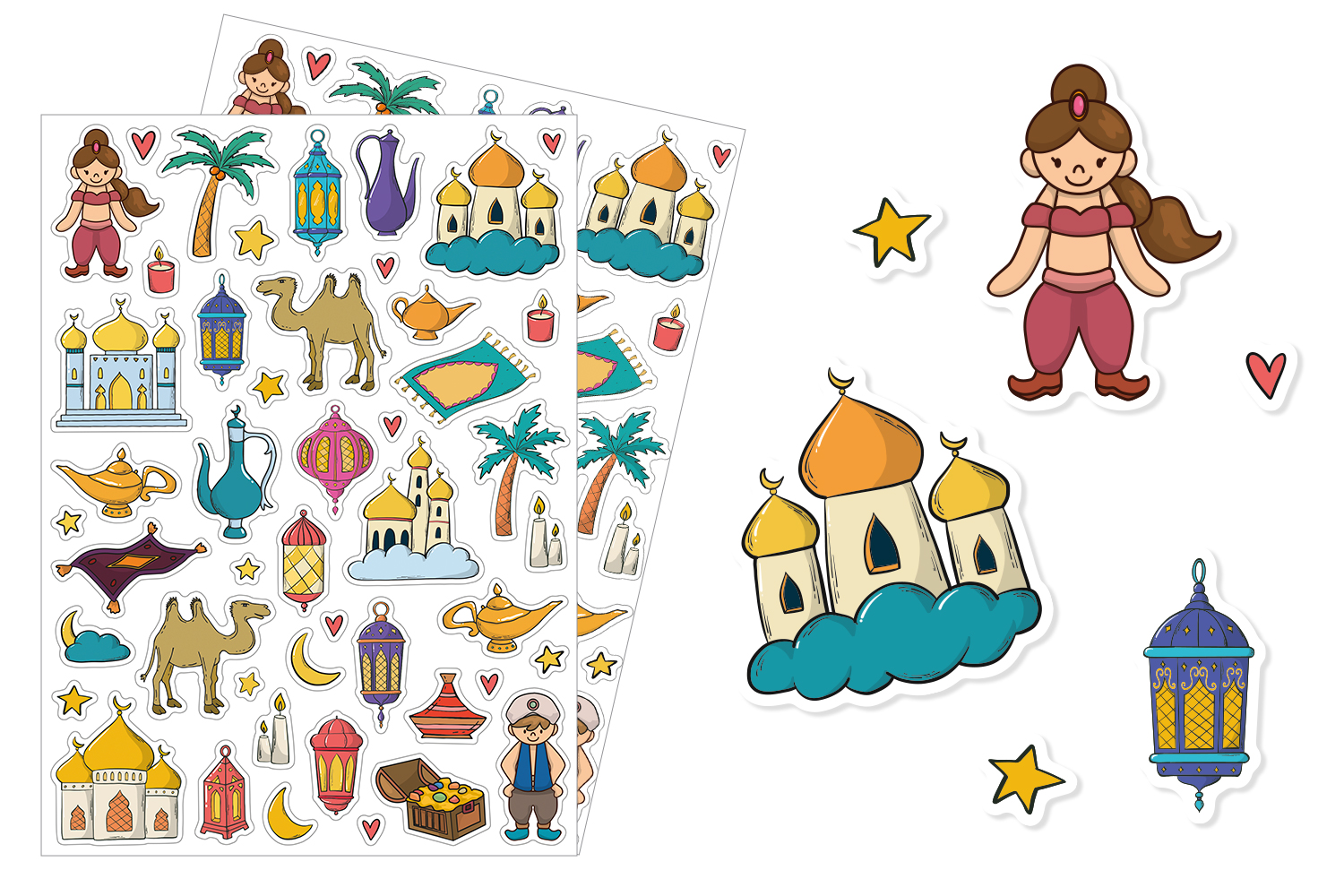 Gommettes "1001 nuits" - 1 set (94 gommettes)