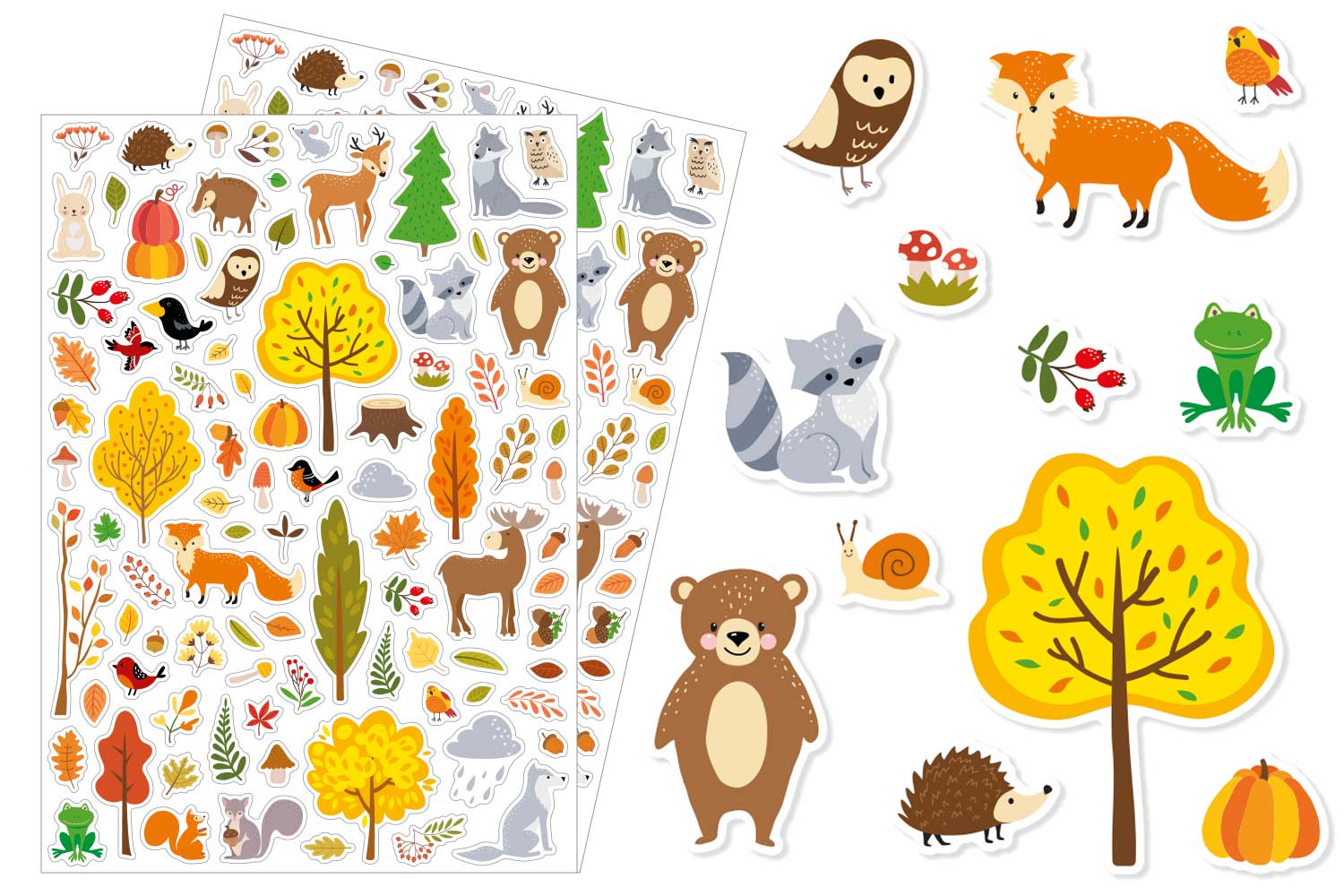 Gommettes automne - 2 planches (160 gommettes)