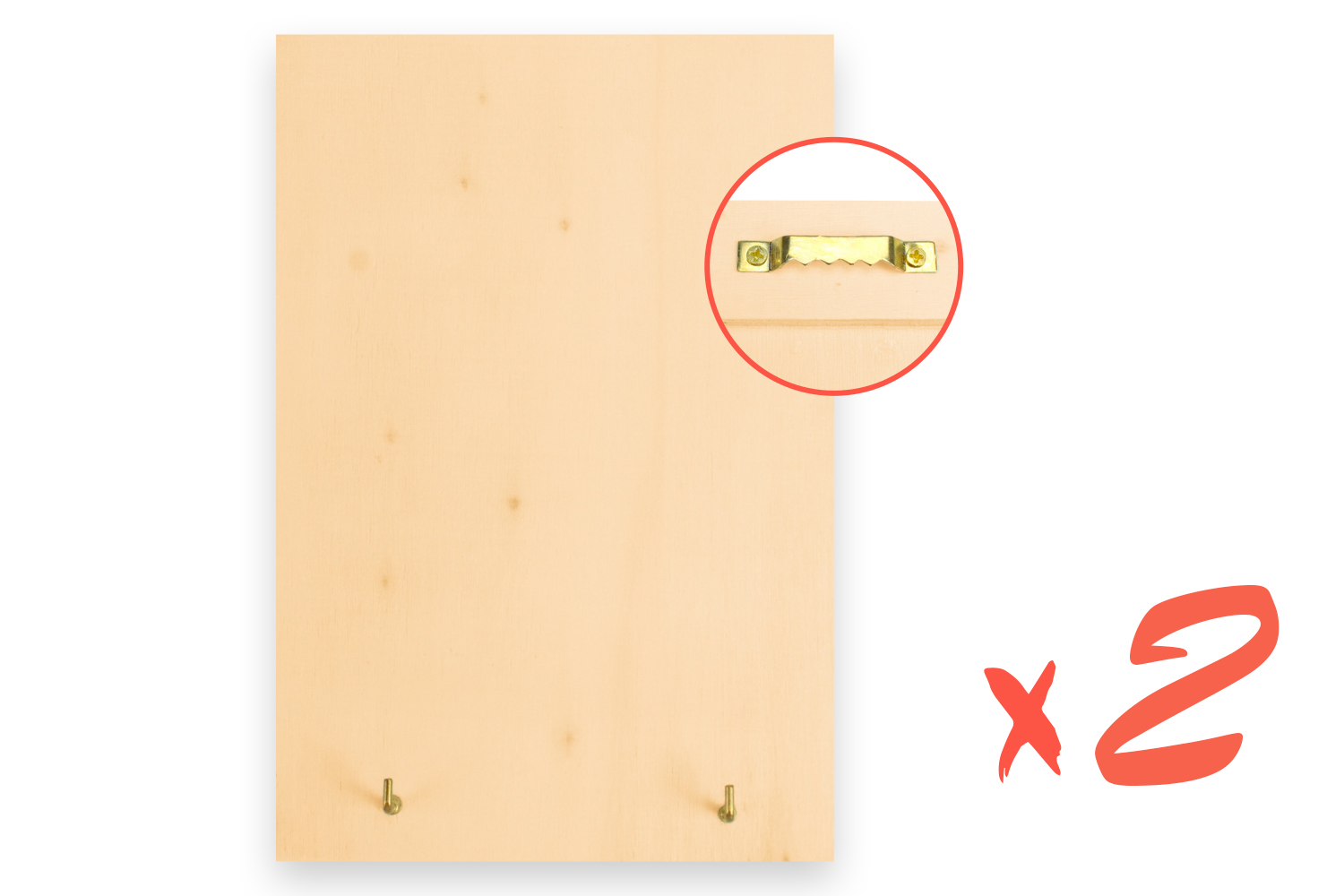 Porte-clés mural en bois - 2 pièces