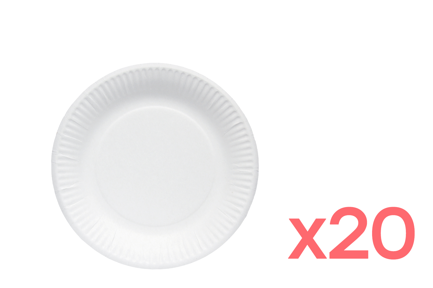 Set de 20 petites assiettes en carton blanc Ø15.8cm