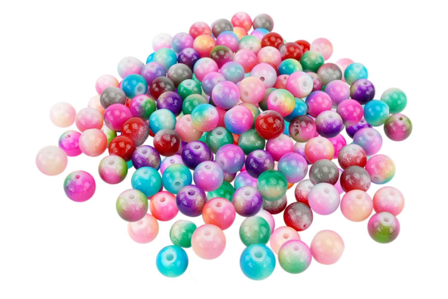 Perles arc-en-ciel en verre - 250 perles