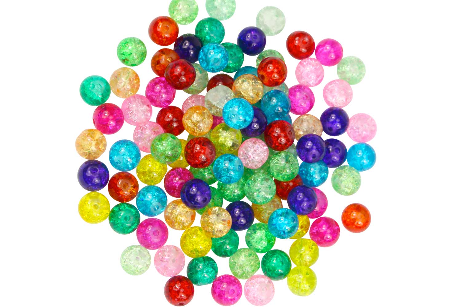 Perles craquelées en verre - 250 pièces