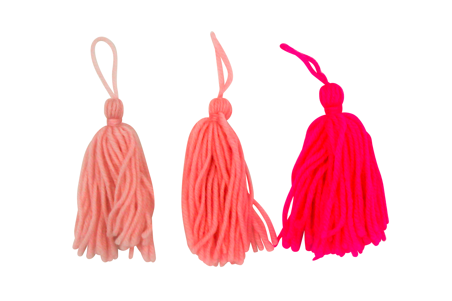 Grands pompons, camaïeu rose - 3 pièces