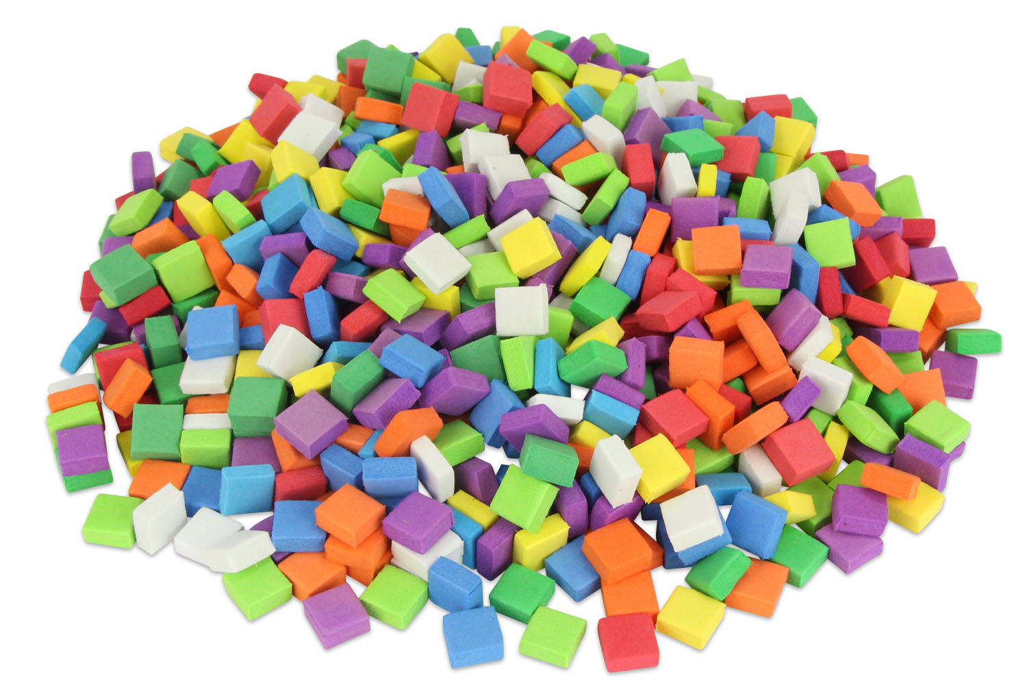 Set de 500 mosaïques en mousse épaisse carrées colorées 