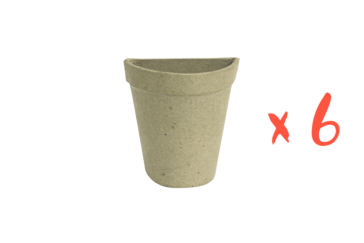 Demi-pot en papier mâché Ø 5 cm - Lot de 6