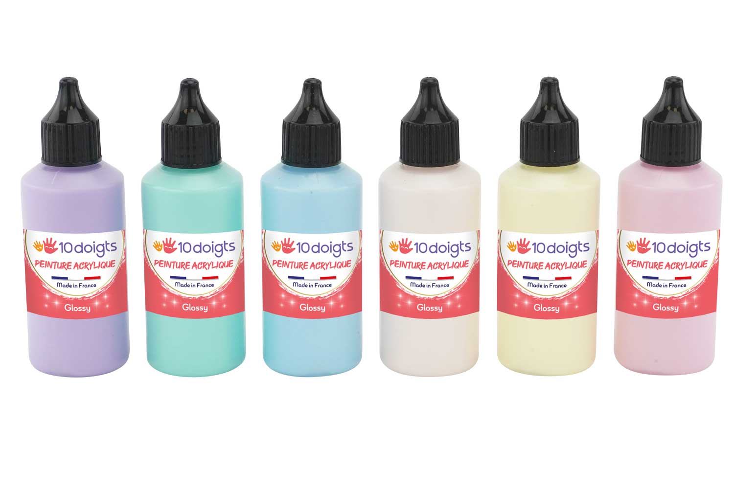 Peinture acrylique 60 ml - 6 couleurs pastel
