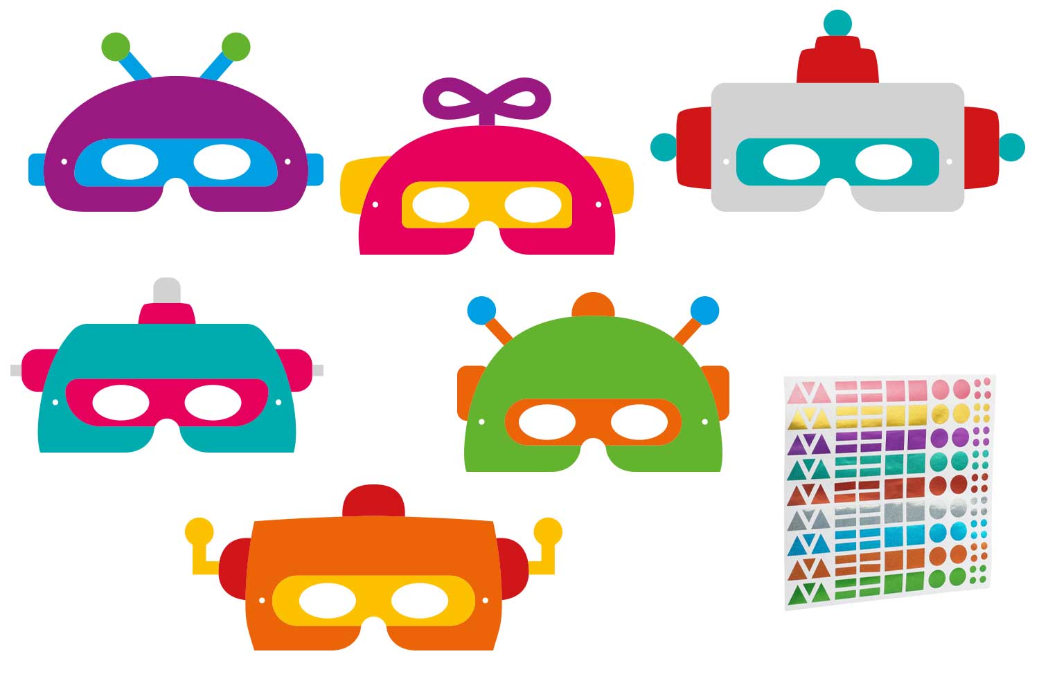 Masques robots - Kit de 6