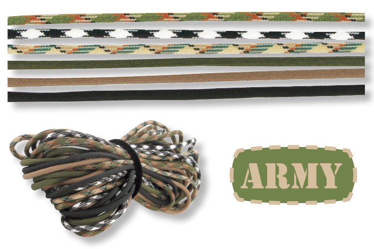 Paracordes thème "ARMY" - Set de 6 couleurs