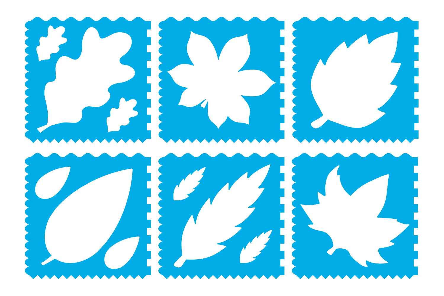 Pochoirs Feuilles d’arbres - Set de 6 