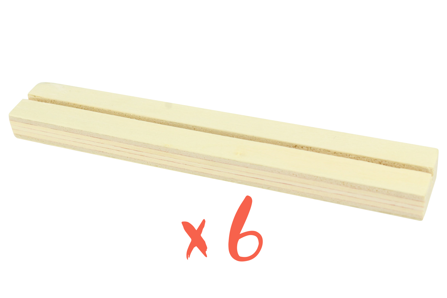 Socles en bois avec une fente 13 x 2 x 1 cm - 6 pièces