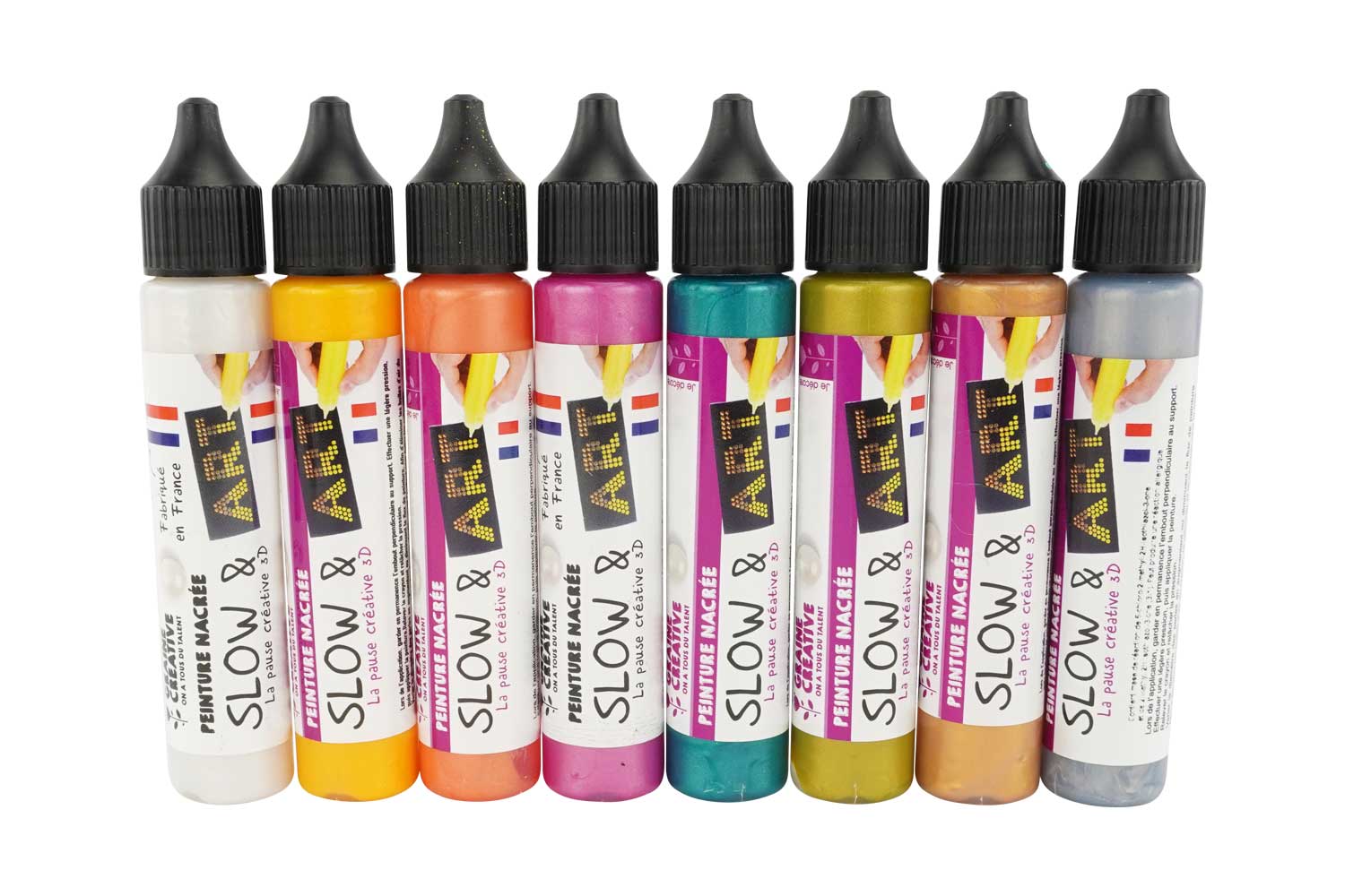 Stylos peinture 3D - 8 couleurs nacrées
