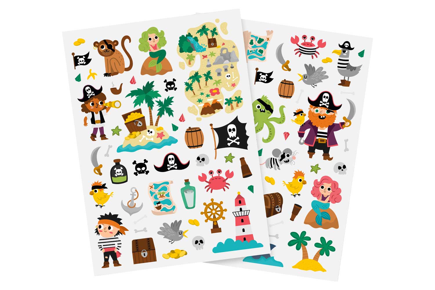 Set de 86 gommettes pirates (2 planches)
