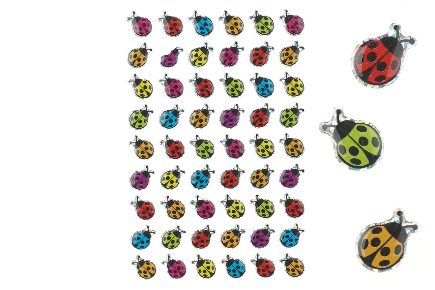 Stickers 3D brillants "coccinelles" - 54 pcs