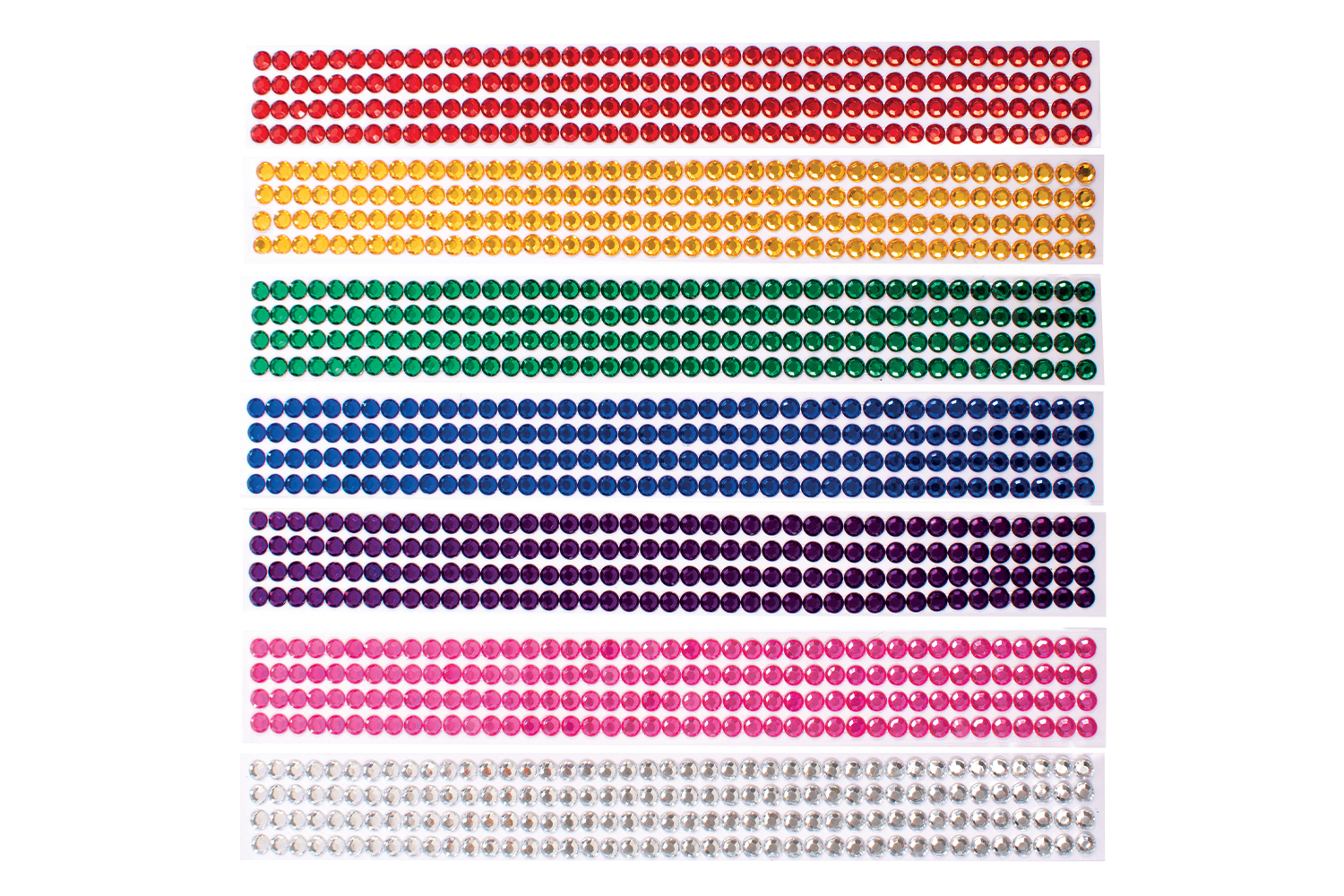Strass adhésifs colorés - 28 bandes