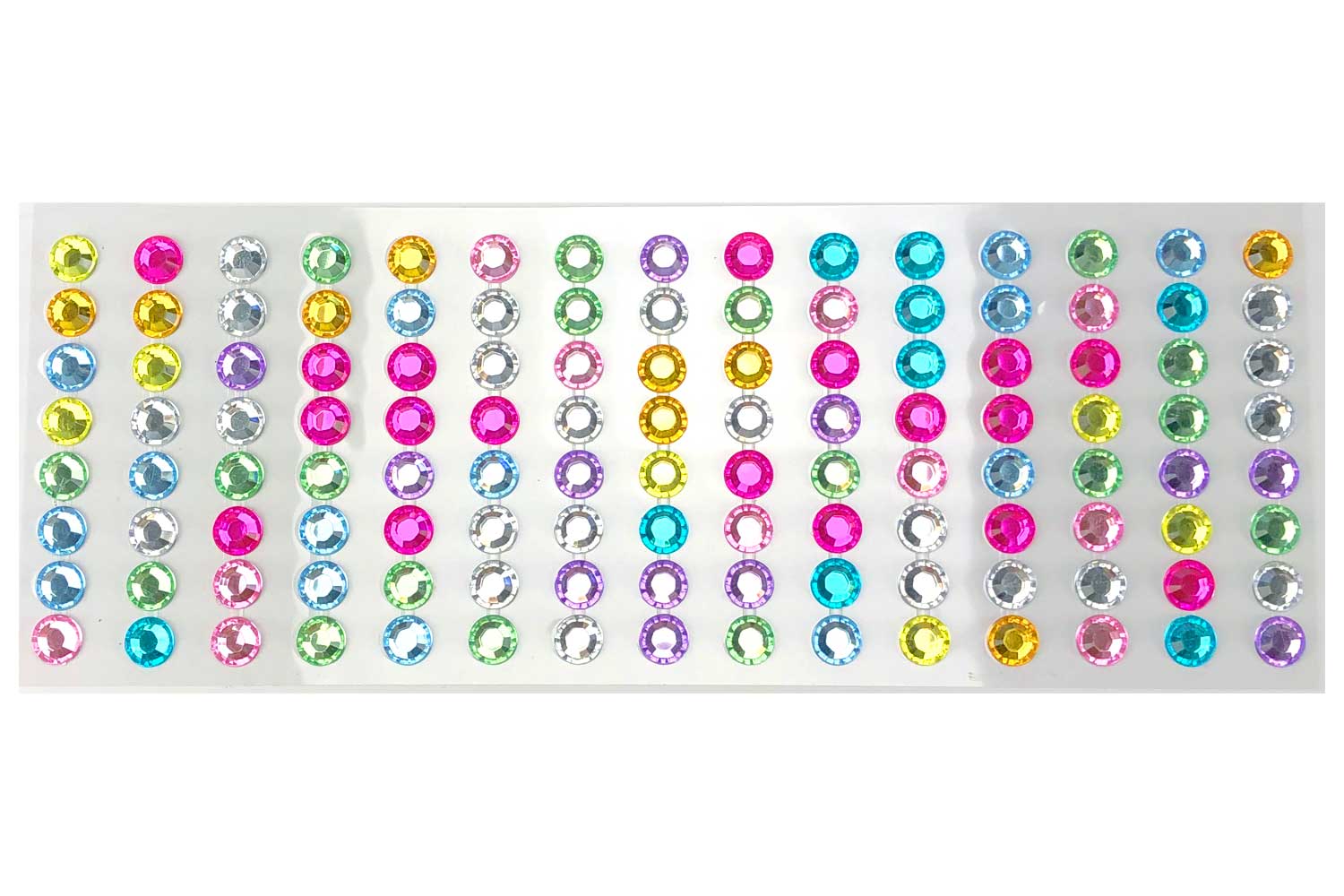 Strass autocollants en bande, Ø 1 cm - 120 pcs