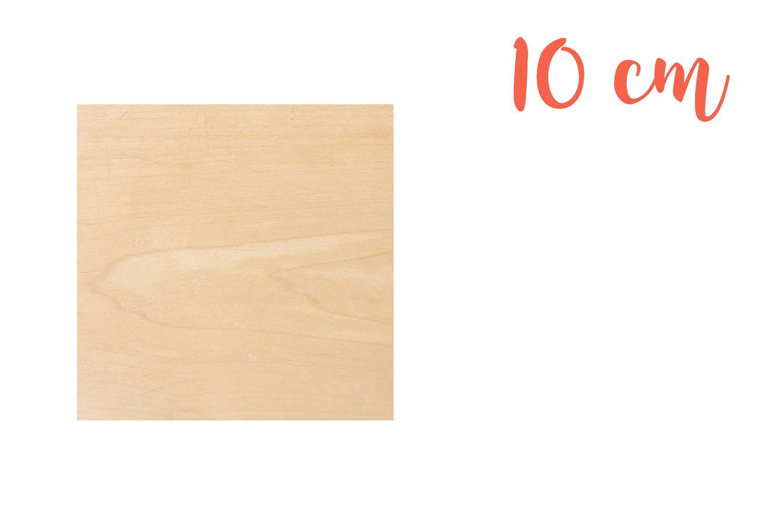 Support bois carré 10 x 10 cm (Epaisseur : 3 mm)
