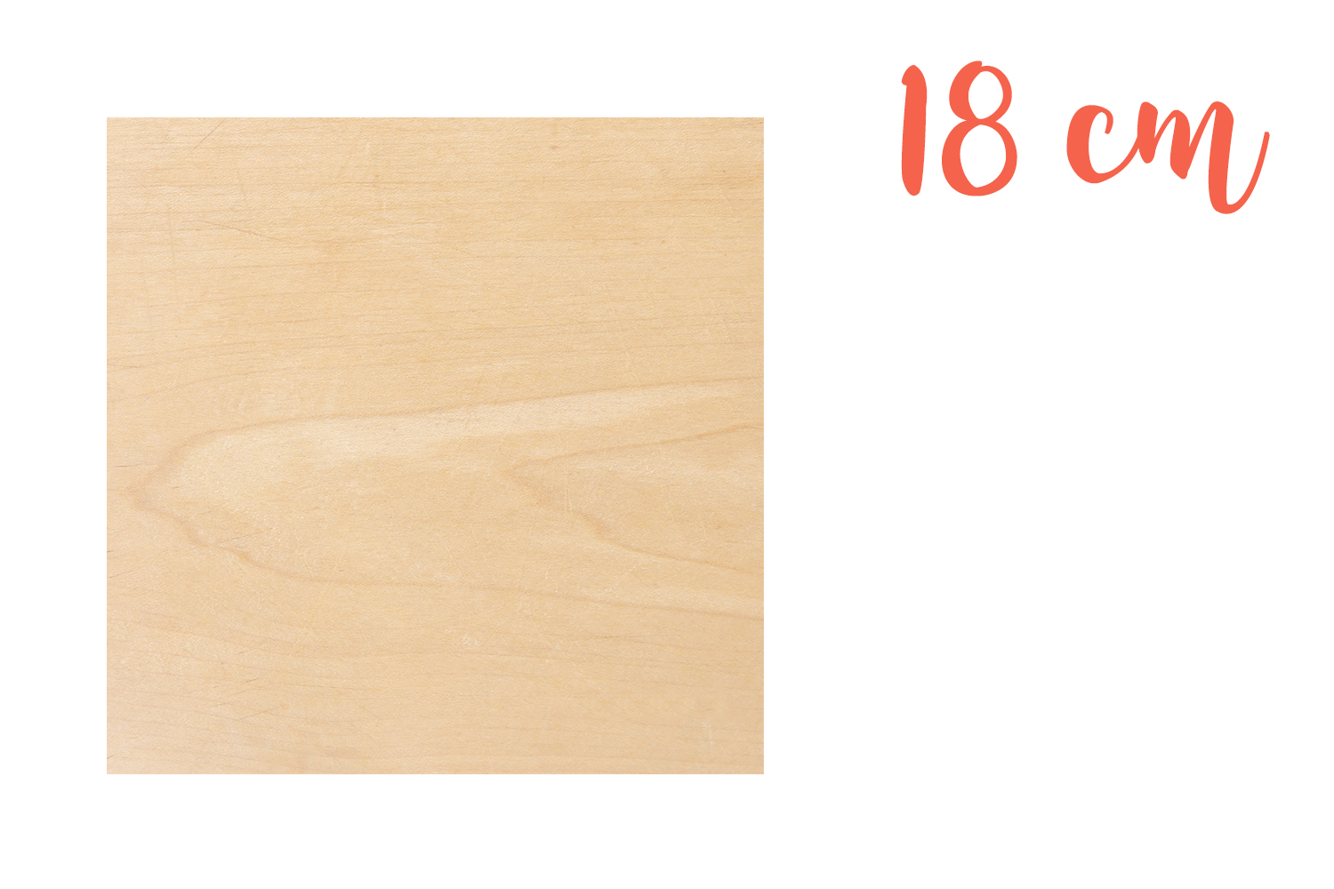Support bois carré 18 x 18 cm (Epaisseur : 3 mm)