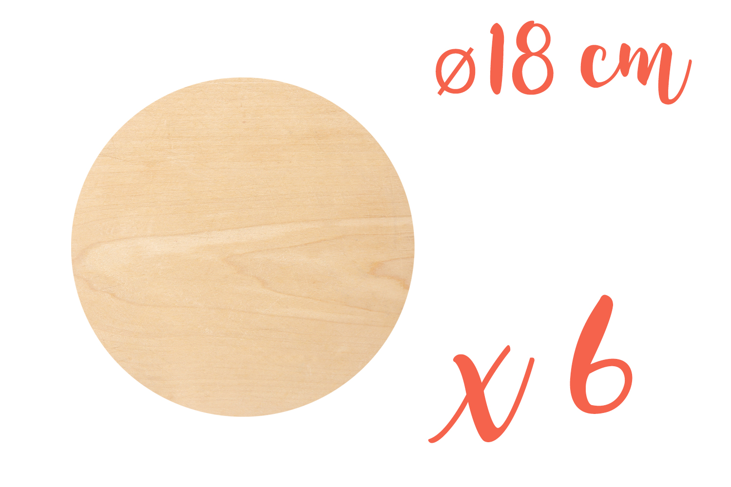 Support bois rond Ø 18 cm (Epaisseur : 5 mm) - 6 pièces
