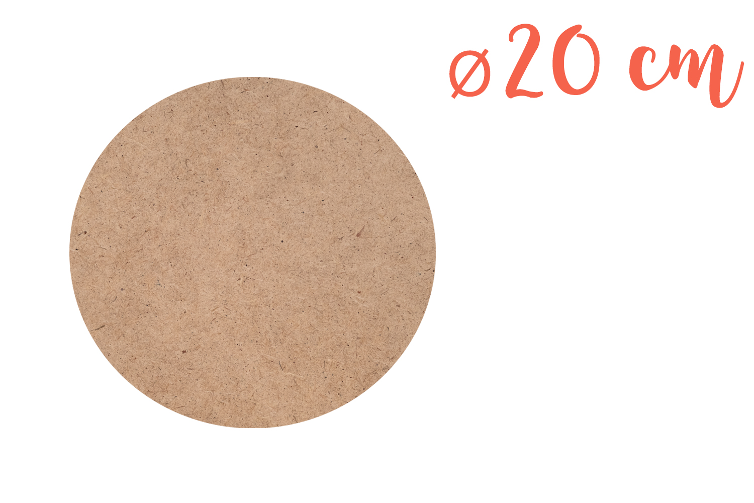 Support plat rond en Médium MDF ø 20 cm, Ep. 6 mm