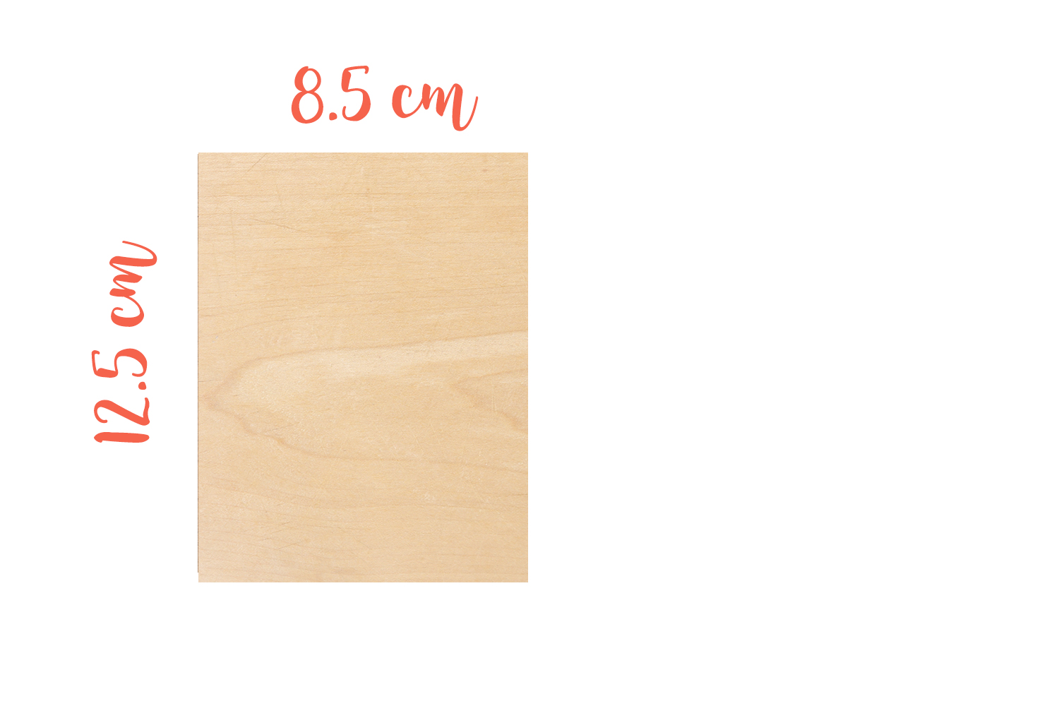 Support bois rectangulaire 12,5 x 8,5 cm (Epaisseur : 3 mm)