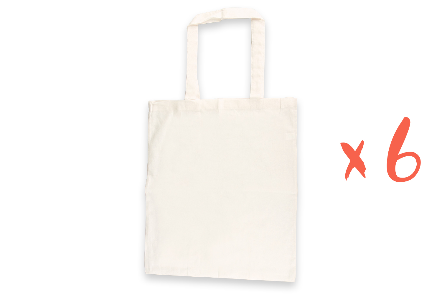 Tote bag en coton 43 X 38 cm - 6 pièces