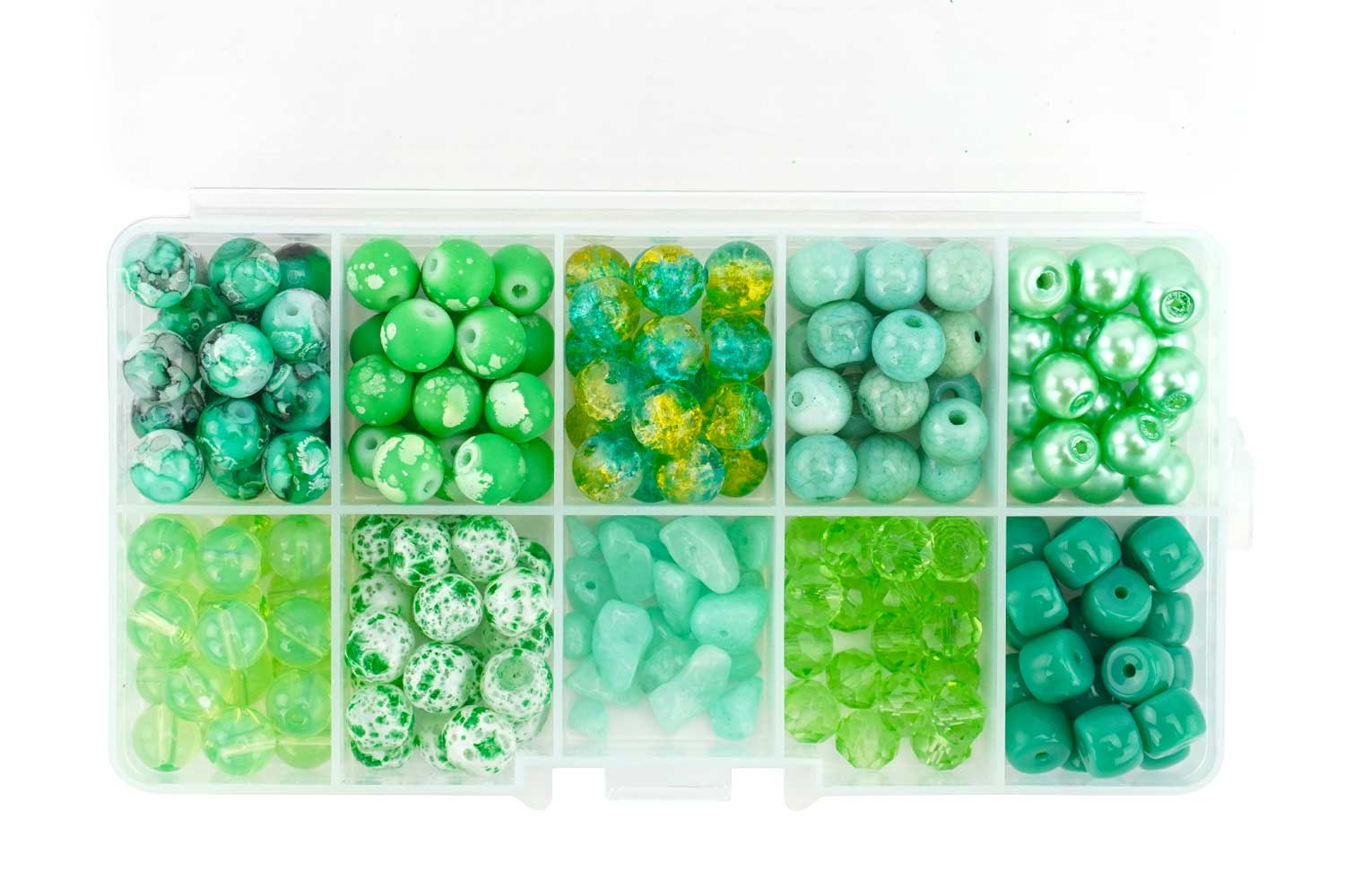 Valisette de 200 perles - Camaïeu vert