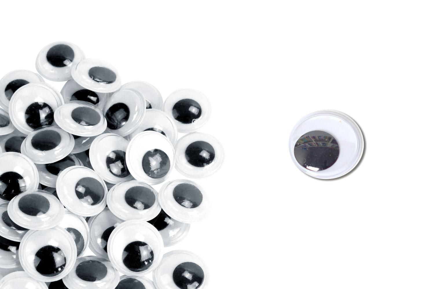 Yeux mobiles noirs Ø 18 mm - 50 yeux