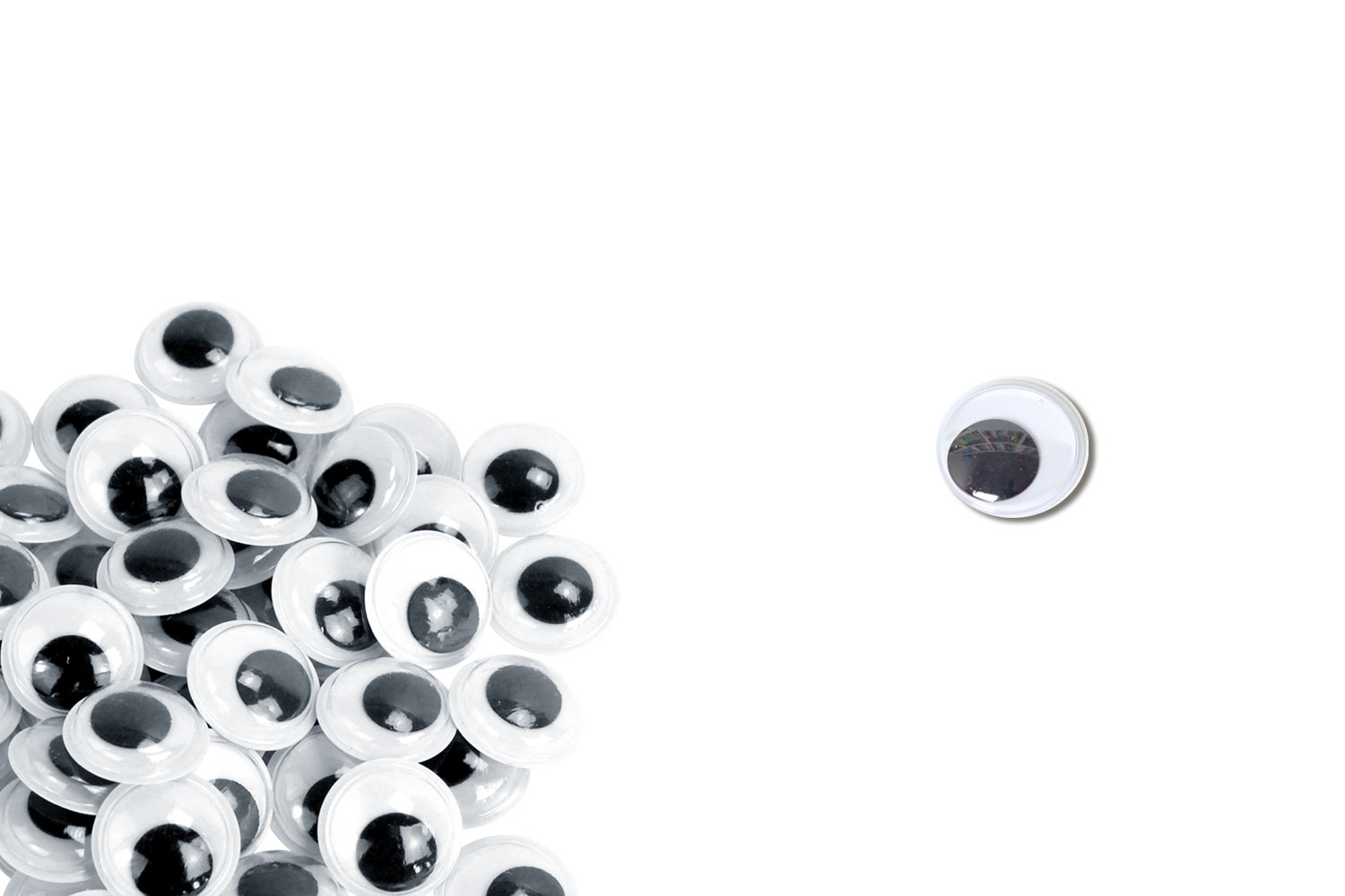 Yeux mobiles noirs  Ø 8 mm - 100 yeux